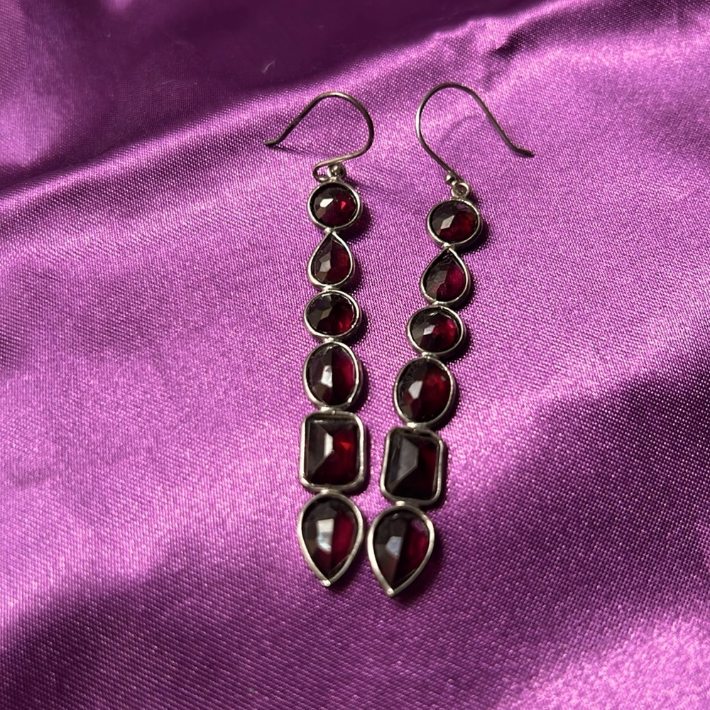 Garnet drop earrings